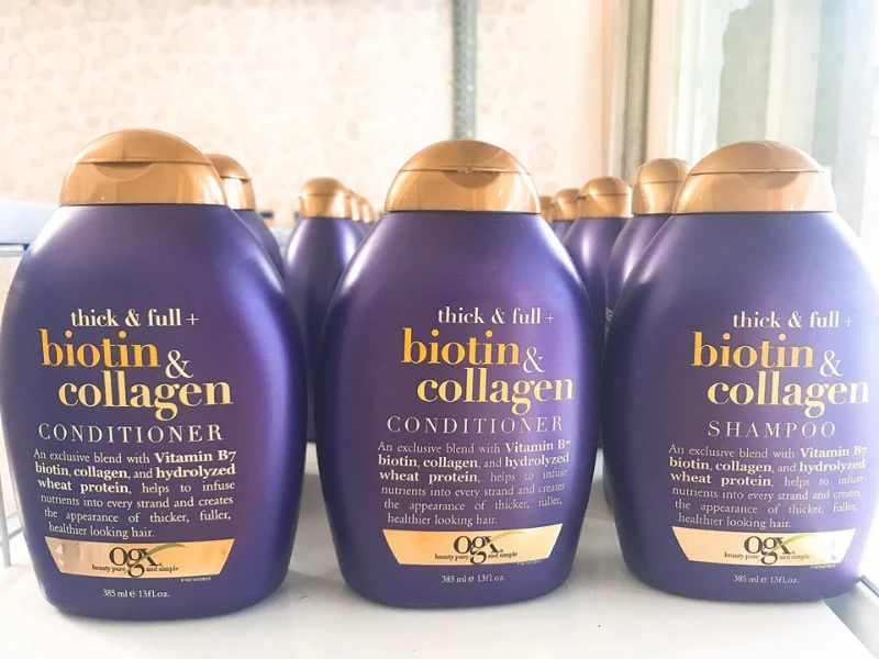 Bộ Dầu Gội Xả Chăm Sóc Tóc Biotin Collagen Organix Thick And Full - ảnh 3