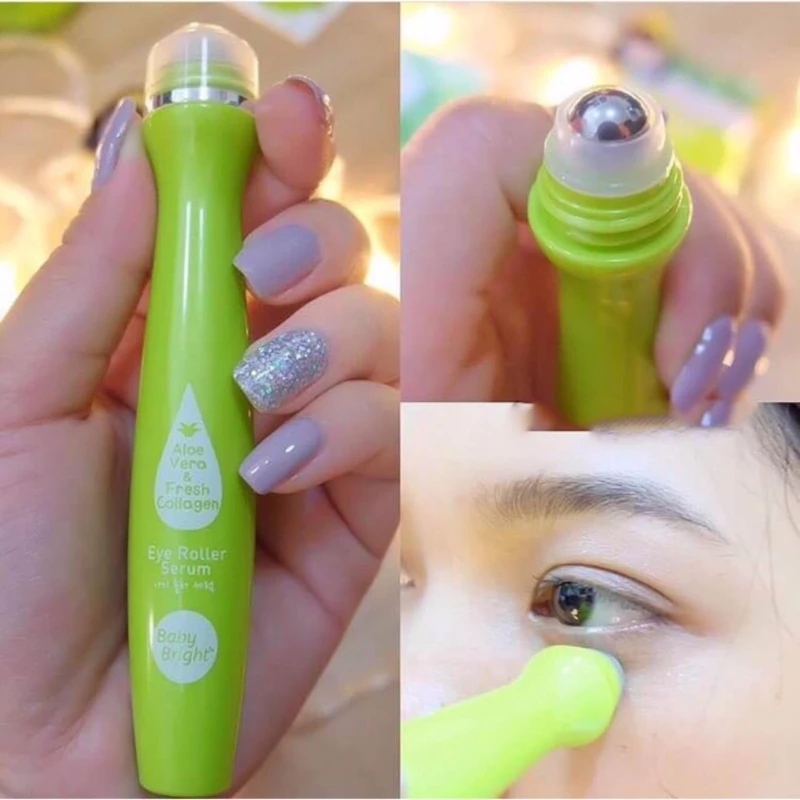 Cây Lăn Mắt Lô Hội và Collagen Tươi Baby Bright 15ml - ảnh 2