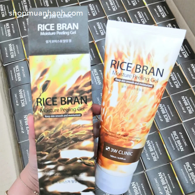 Gel Tẩy Tế Bào Chết Gạo 3w Clinic Rice Bran Moisture Peeling Gel 180ml - ảnh 3