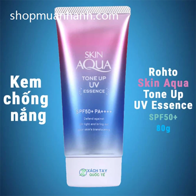 Kem Chống Nắng Rohto Skin Aqua Tone Up Essence 80gr Nhật Bản - ảnh 6