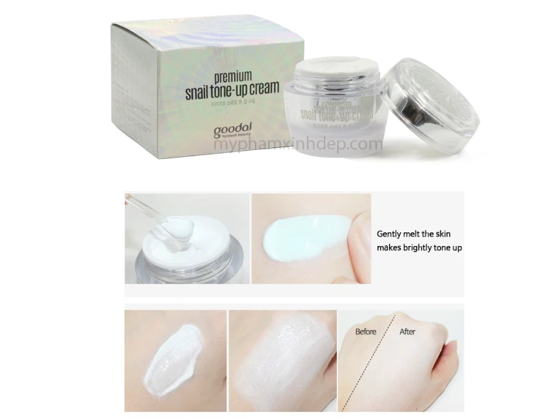 Kem Dưỡng Trắng Da Cao Cấp Ốc Sên Goodal Premium Snail Tone Up Cream Hàn Quốc - ảnh 2