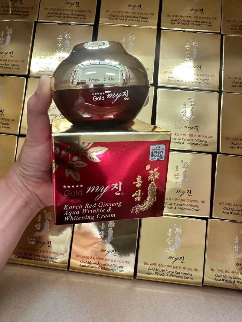 Kem Sâm Dưỡng Trắng Da Ban Đêm My Gold Korea Red Ginseng Sleeping Pack – Dưỡng ẩm và làm trắng da - ảnh 1
