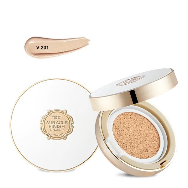 Phấn Nước Miracle Finish Cc Ultra Moist Cushion Spf50 Plus the Face Shop - ảnh 2