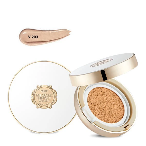 Phấn Nước Miracle Finish Cc Ultra Moist Cushion Spf50 Plus the Face Shop - ảnh 3