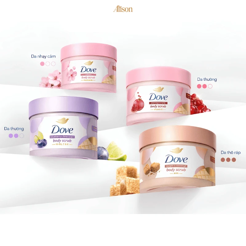 Tẩy tế bào chết body Dove dạng kem mịn màng - ảnh 1