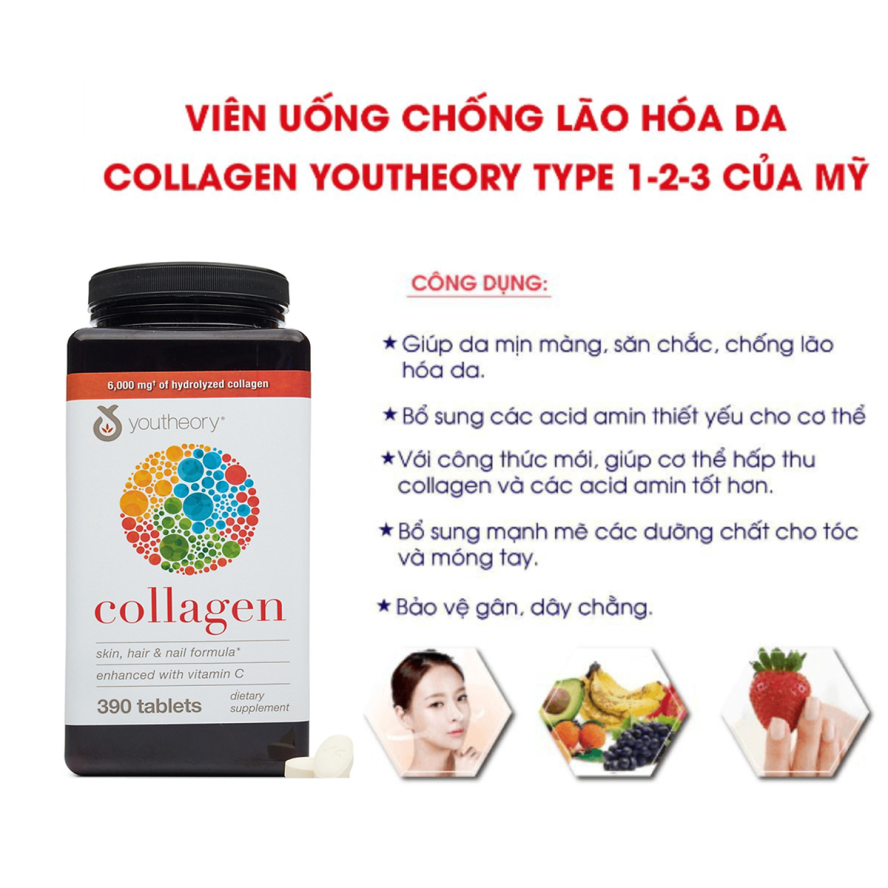 Viên uống Collagen Youtheory 390 viên Mỹ Sức Khỏe-5