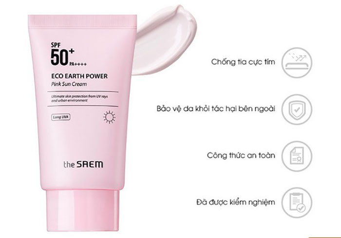 Kem Chống Nắng The SAEM Eco Earth Power Pink Sun Cream SPF50 Plus PA Kem Chống Nắng-1