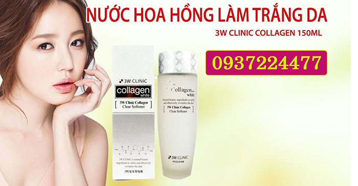 Nước Hoa Hồng Làm Trắng Da 3W Clinic Collagen 150ml Dưỡng Da Mặt-1