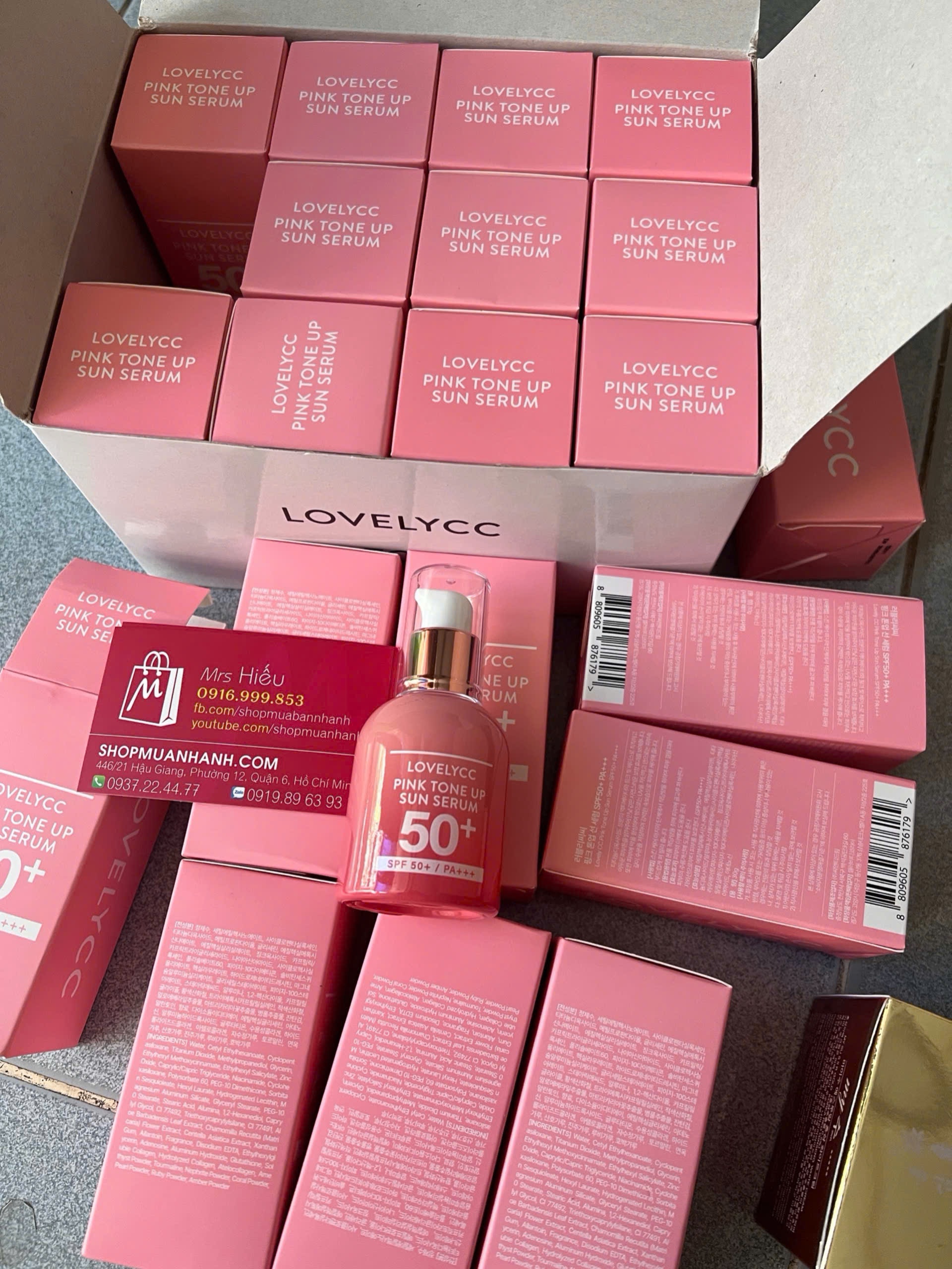 Serum chống nắng Lovelycc Pink Tone Up Sun Serum Kem Chống Nắng-1