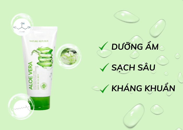 Sữa rửa mặt Soothing & Moisture Aloe Vera Foam Cleanser - Lựa chọn dịu nhẹ cho mọi loại da Dưỡng Da Mặt-1