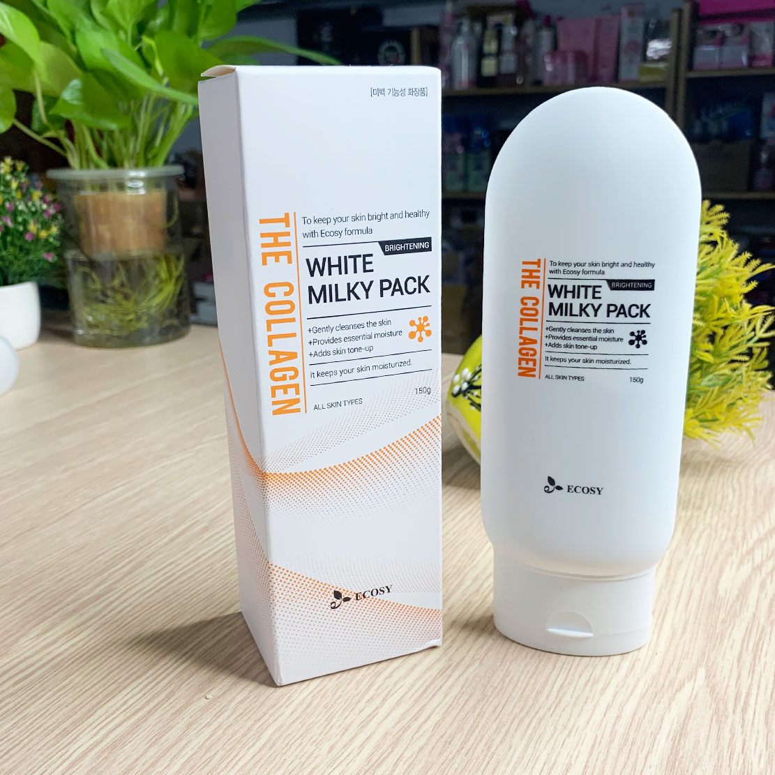 Kem dưỡng trắng da body Nature White Milky Pack The Collagen ECOSY 150g