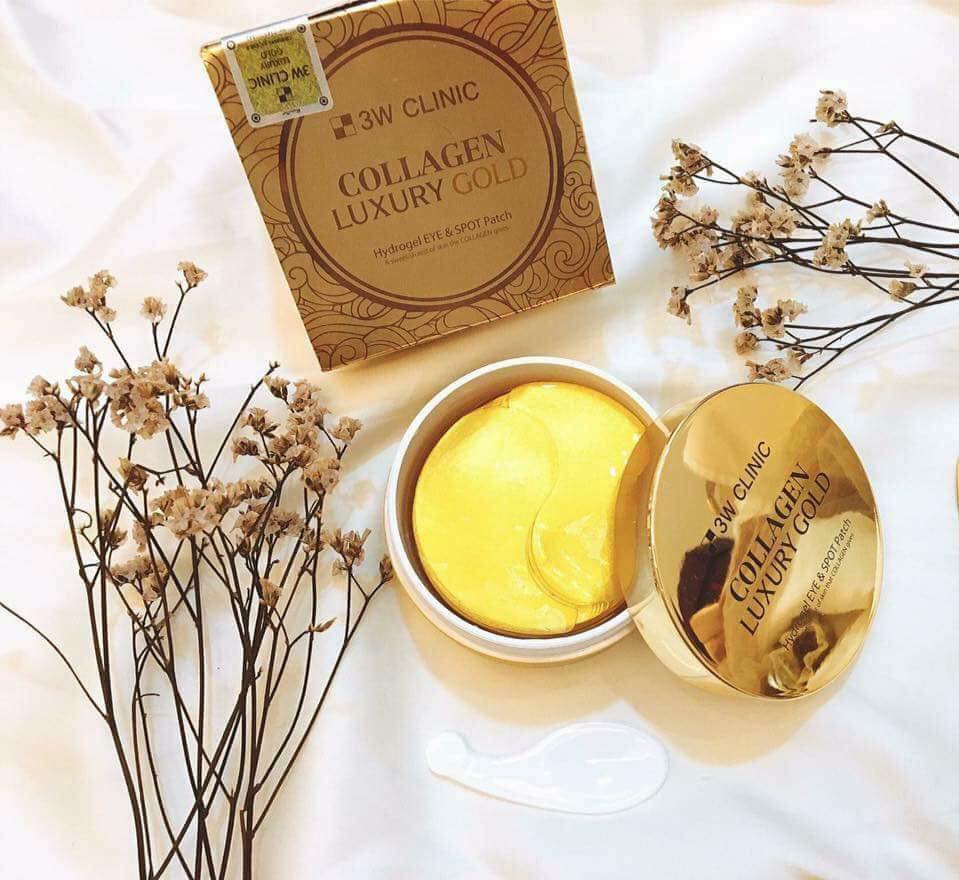 Mặt Nạ Trị Xóa Nhăn Vùng Mắt 3W Clinic Collagen Luxury Gold-2