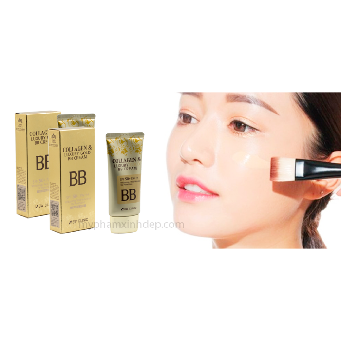 Kem Nền Che Khuyết Điểm Collagen And Luxury Gold BB Cream 3W Clinic Hàn Quốc-1