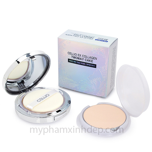 Phấn Phủ Siêu Mịn Cellio Ex Collagen Twoway Cake SPF30 PA-2