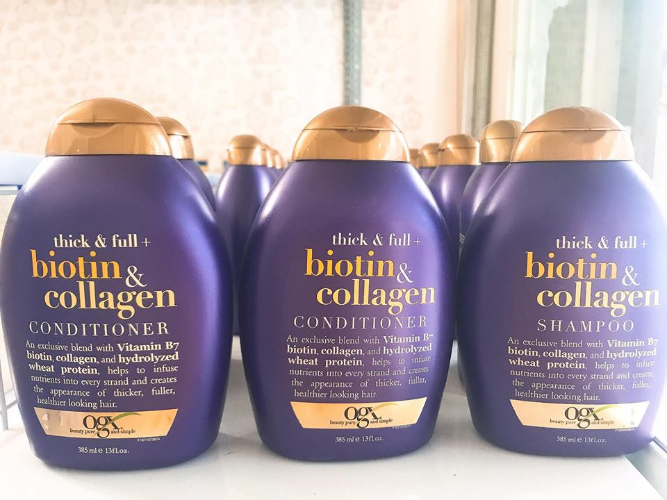 Bộ Dầu Gội Xả Chăm Sóc Tóc Biotin Collagen Organix Thick And Full-2