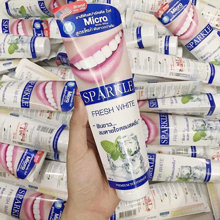 Kem Đánh Trắng Răng Trà Xanh Sparkle Thái Lan-1