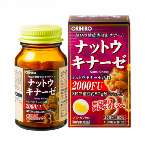 Viên uống chống đột quỵ Natto Kinase 2000FU Orihiro 60v Nhật Bản-3