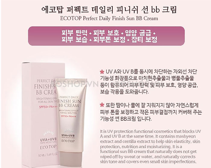 BB Cream Chống Nắng Perfect Daily Ecotop Chính Hãng Hàn Quốc Kem Chống Nắng-1