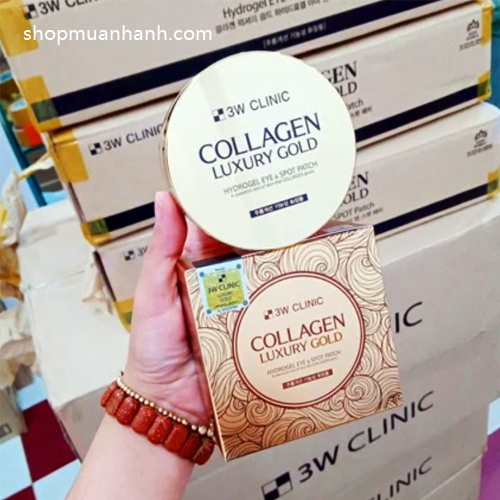 Đắp mắt chống lão hóa Collagen Luxury Gold Hydrogel Eye & Spot Patch 3W Clinic Mặt Nạ-3