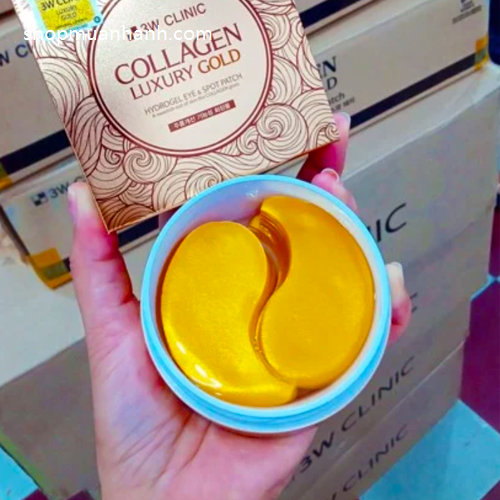 Đắp mắt chống lão hóa Collagen Luxury Gold Hydrogel Eye & Spot Patch 3W Clinic Mặt Nạ-4