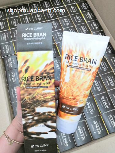 Gel Tẩy Tế Bào Chết Gạo 3W Clinic Rice Bran Moisture Peeling Gel 180ml Dưỡng Da Mặt-1
