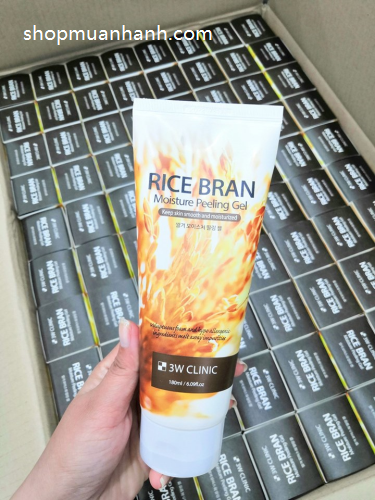 Gel Tẩy Tế Bào Chết Gạo 3W Clinic Rice Bran Moisture Peeling Gel 180ml Dưỡng Da Mặt-1