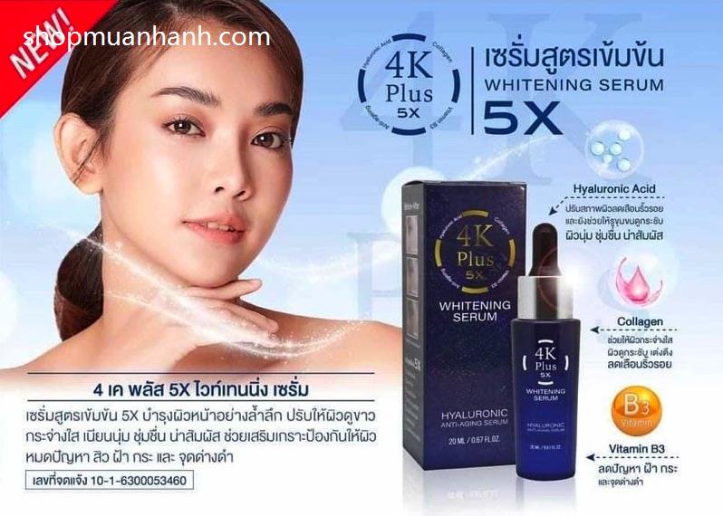 Serum 4K Plus 5X Whitening Thái Lan Dưỡng Da Mặt-1