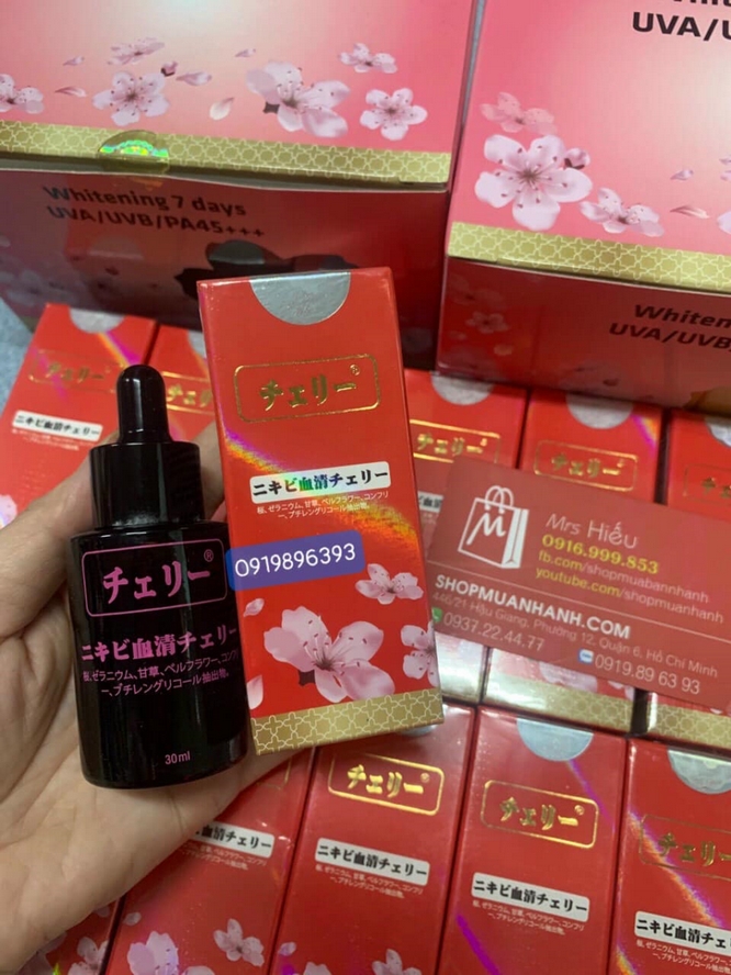 Serum Trị Mụn Trắng Da Hoa Anh Đào Dưỡng Da Mặt-1