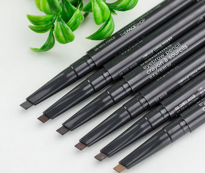 Chì Kẻ Mày 2 Đầu The Face Shop Designing Eyebrow Pencil Trang Điểm Đôi Mắt-1