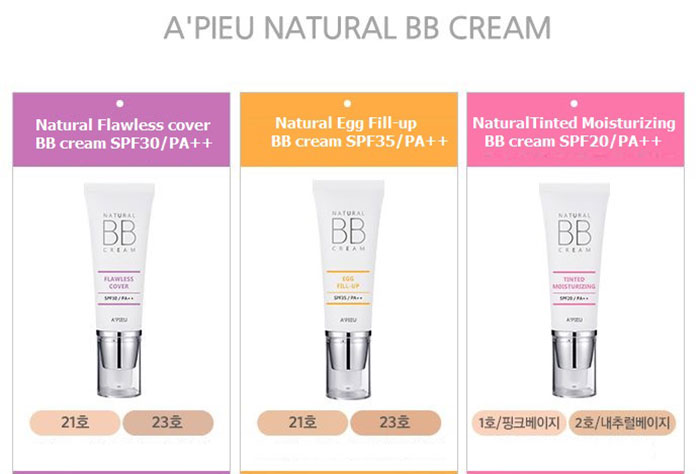 Kem Nền Natural BB Cream Egg Fill Up APIEU SPF35 PA Dưỡng Da Mặt-1