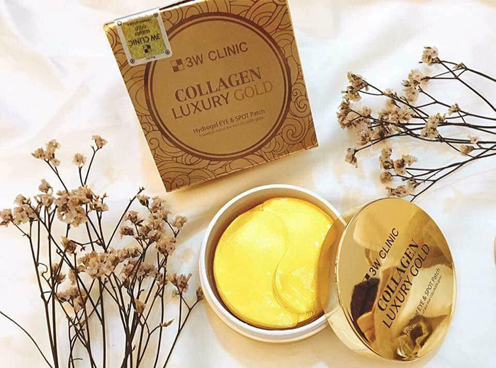 Mặt Nạ Trị Xóa Nhăn Vùng Mắt 3W Clinic Collagen Luxury Gold Mặt Nạ-1