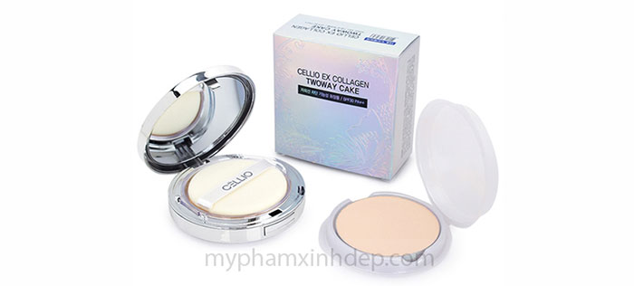 Phấn Phủ Siêu Mịn Cellio Ex Collagen Twoway Cake SPF30 PA Trang Điểm Khuôn Mặt-1
