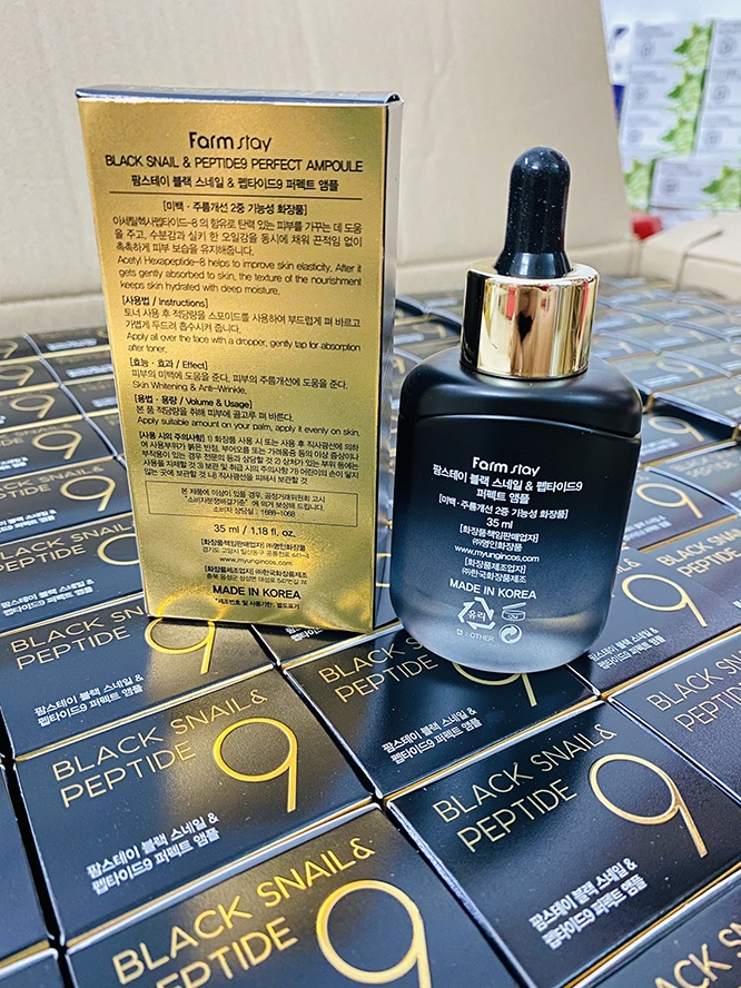 Serum dưỡng trắng và chống lão hóa từ ốc sên và Peptide 9-Black Snail & Perfect 9 Ampoule Dưỡng Da Mặt-1