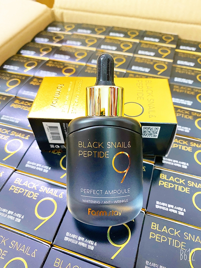 Serum dưỡng trắng và chống lão hóa từ ốc sên và Peptide 9-Black Snail & Perfect 9 Ampoule Dưỡng Da Mặt-1