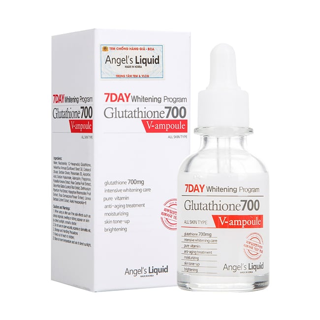Serum Dưỡng Trắng Se Khít Chân Lông Angel's Liquid Glutathione+5% Niacinamide 7Day Whitening Ampoule