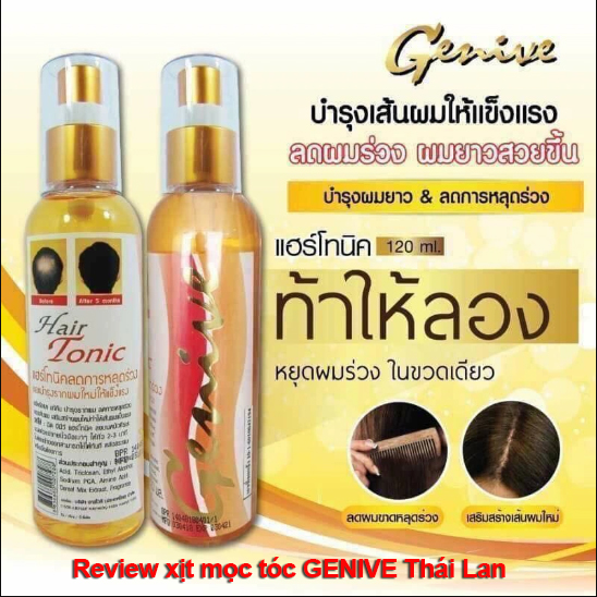 Xịt mọc tóc dài , ngăn ngừa hói đầu Genive Hair tonic - Thái lan