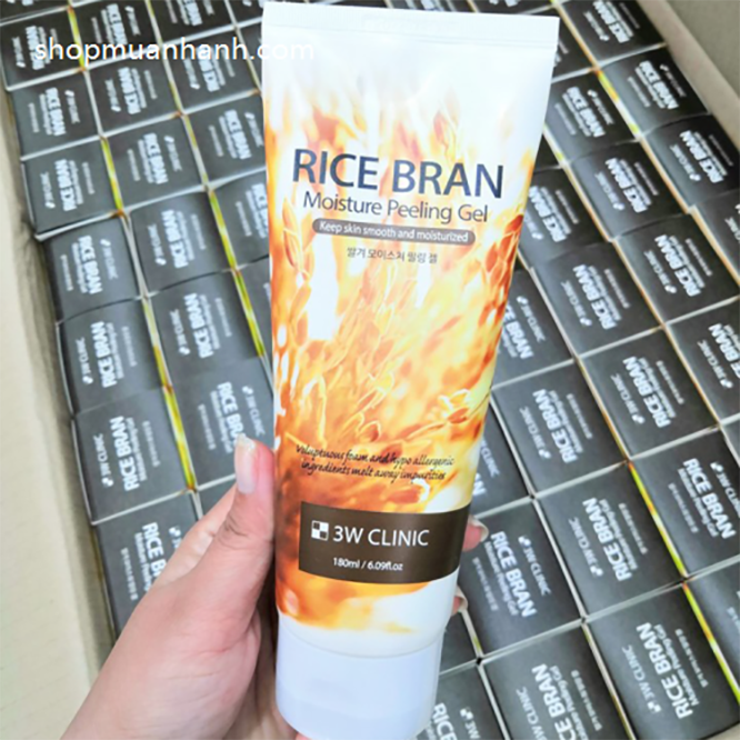Gel Tẩy Tế Bào Chết Gạo 3W Clinic Rice Bran Moisture Peeling Gel 180ml-1