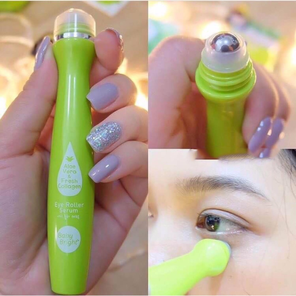 Cây Lăn Mắt Lô Hội Và Collagen Tươi Baby Bright 15ml-1